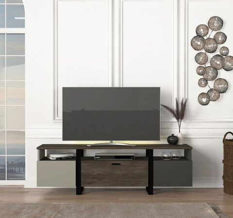 Comoda tv, tera home, arne, 150x46.2x31.5 cm, pal, gri / antracit / nuc