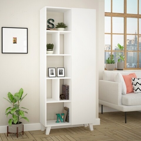 Biblioteca Salcisko, Decortie, 78x32x183, alb
