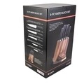 Set cutite 6 piese, Zokura, suport rotativ + suport tableta, inox/lemn acacia