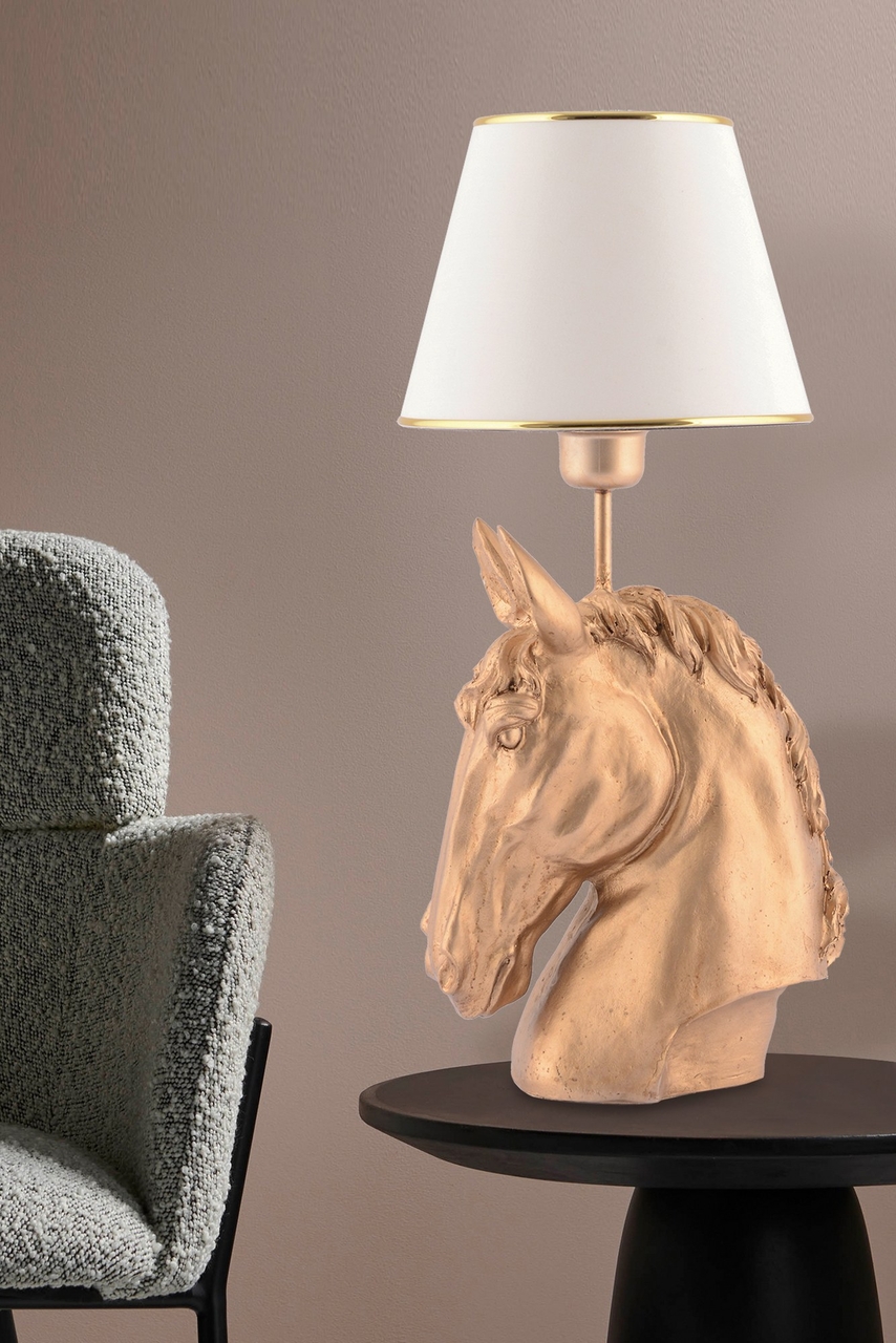 Lampa de masa, Opviq, 390FLH2239, Alb/Auriu