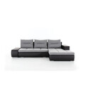Coltar extensibil dreapta 4 locuri ELTAP, Ov51, Ottavio, 275x180x85 cm, lemn/poliester, gri deschis/negru