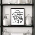 Tablou decorativ, Madame Nose, Dimensiune: 20 x 25 cm, Alb/Negru