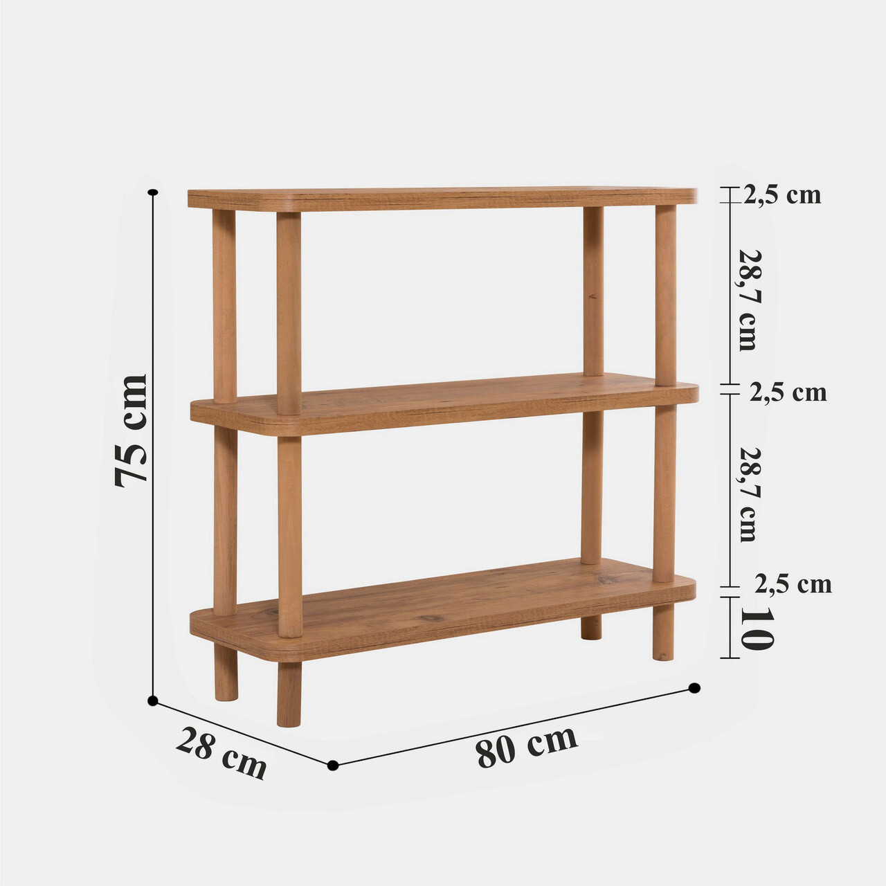 Corp Biblioteca, Dora, Step, 80x75x28 Cm, Maro