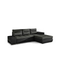 Coltar extensibil dreapta 4 locuri ELTAP, Ov25, Ottavio, 275x180x85 cm, lemn/poliester, gri inchis/negru