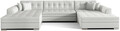 Coltar extensibil 5 locuri, ELTAP, Vento, 359x165x87 cm, lemn/poliester, alb
