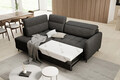 Coltar extensibil stanga 3 locuri ELTAP, LT-05RAQ, Barea, 208x160x100 cm, lemn/poliester, gri inchis