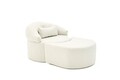 Canapea extensibilă cu 1 loc, Balcab Home, 825BLC4726, Material: 100% POLIESTER (țesătură cu textură de in), Crem