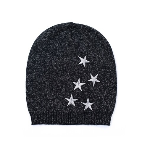 Caciula dama, art of polo, star, 56-59 cm, angora/acrylic, negru/gri