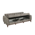 Set canapea extensibilă, Unique Design, 867UNQ1520, Lemn de carpen, Gri