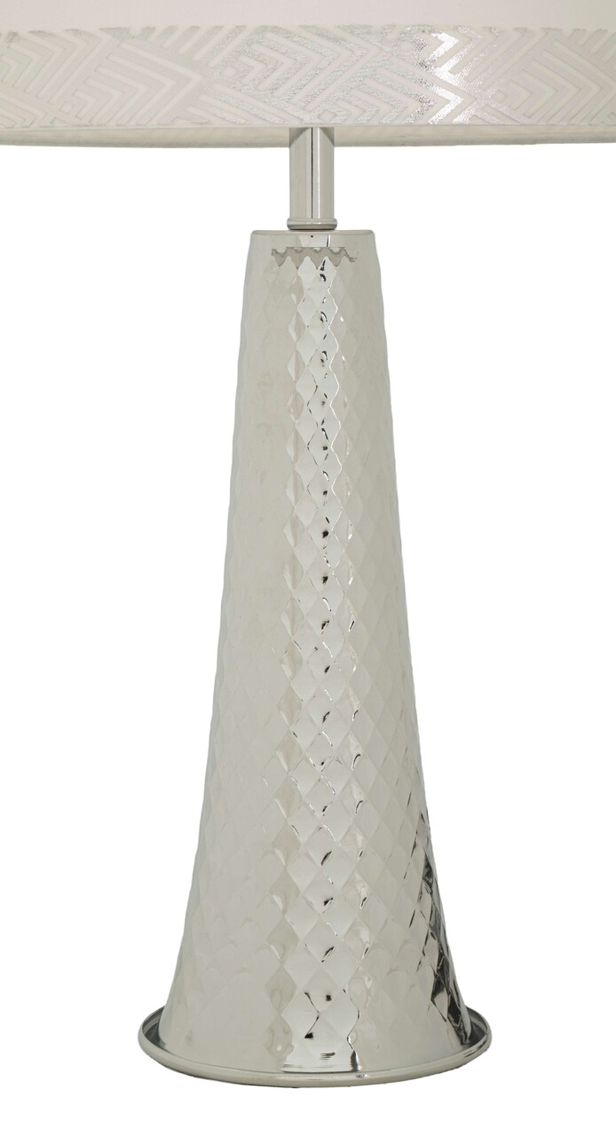 Lampa de masa Tower, Mauro Ferretti, 1 x E27, 40W, 30x30x54 cm, fier, argintiu/alb