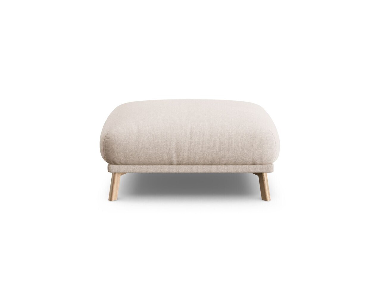 Taburet, Naomi, Micadoni Home, 85x85x41 cm, tesatura structurata, bej