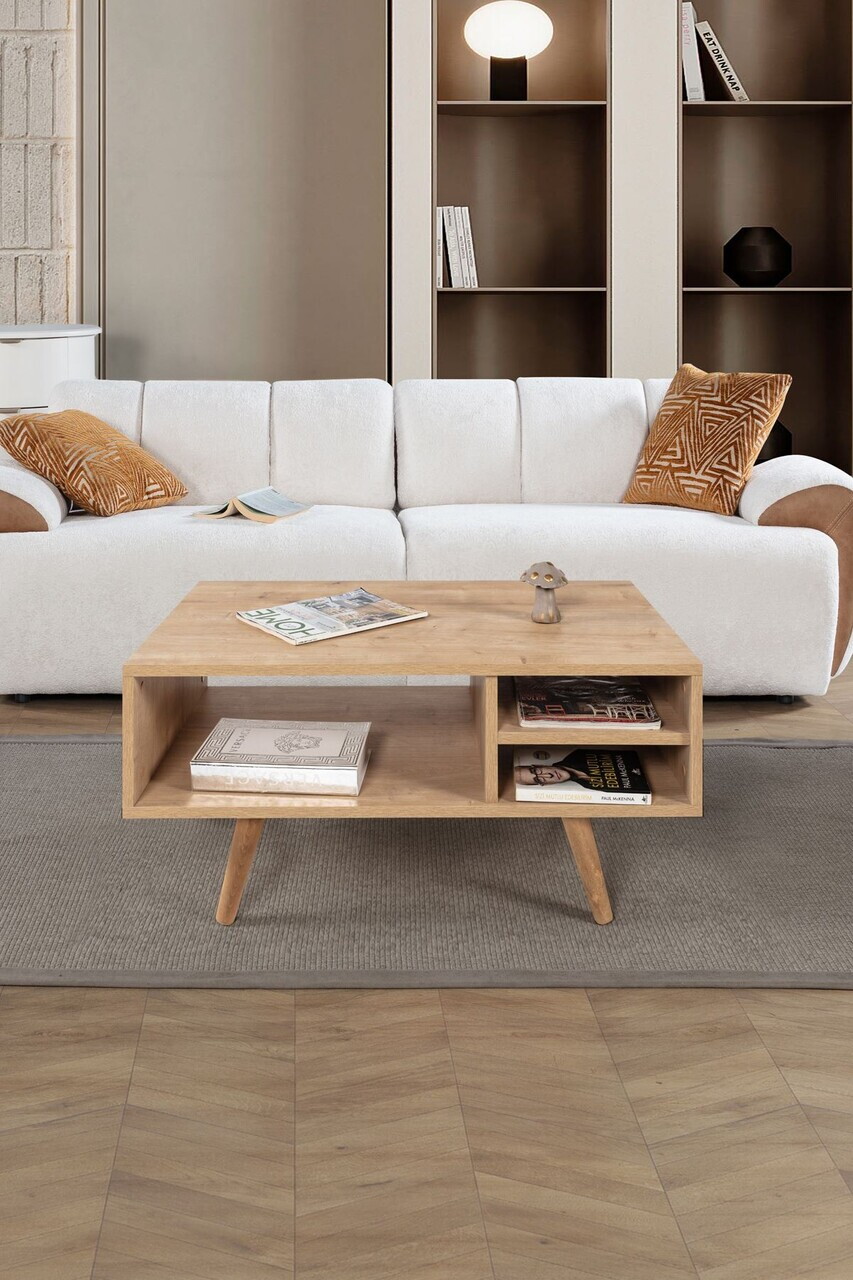 Masuta de cafea, Hanah Home, Venüs 2034, 90x43x55 cm, PAL, Maro — imaginea 2