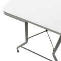 Masa pliabila pentru picnic si gradina Rodeo, Pakoworld, 240x76x74 cm, polietilena HDPE/metal, alb/gri