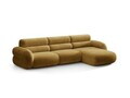 Coltar dreapta 4 locuri, Neo, Micadoni Home, 305x165x83 cm, tesatura Chenille, galben mustar
