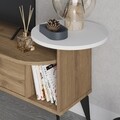 Comoda TV, Decortie, Ada, 188 x 42.6 x 40 cm, pal melaminat, alb