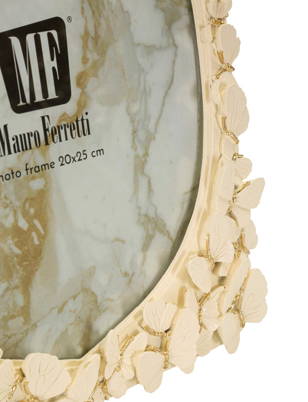 Rama foto, Embossed Butterflies, Mauro Ferretti, polirasina, 20x25 cm, alb/auriu — imaginea 4
