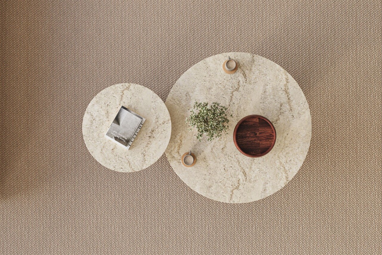 Set masute de cafea, Hanah Home, Private, Travertin / Nuc - view 3