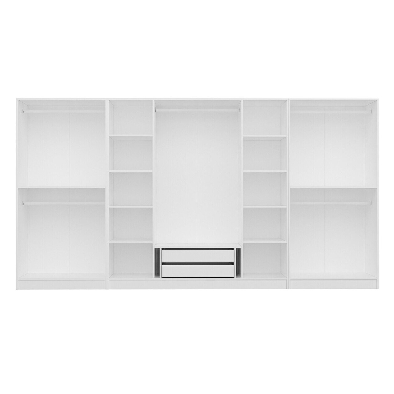 Dulap pentru haine, Hanah Home, Nisa, 360x210x52 cm, Alb — imaginea 7