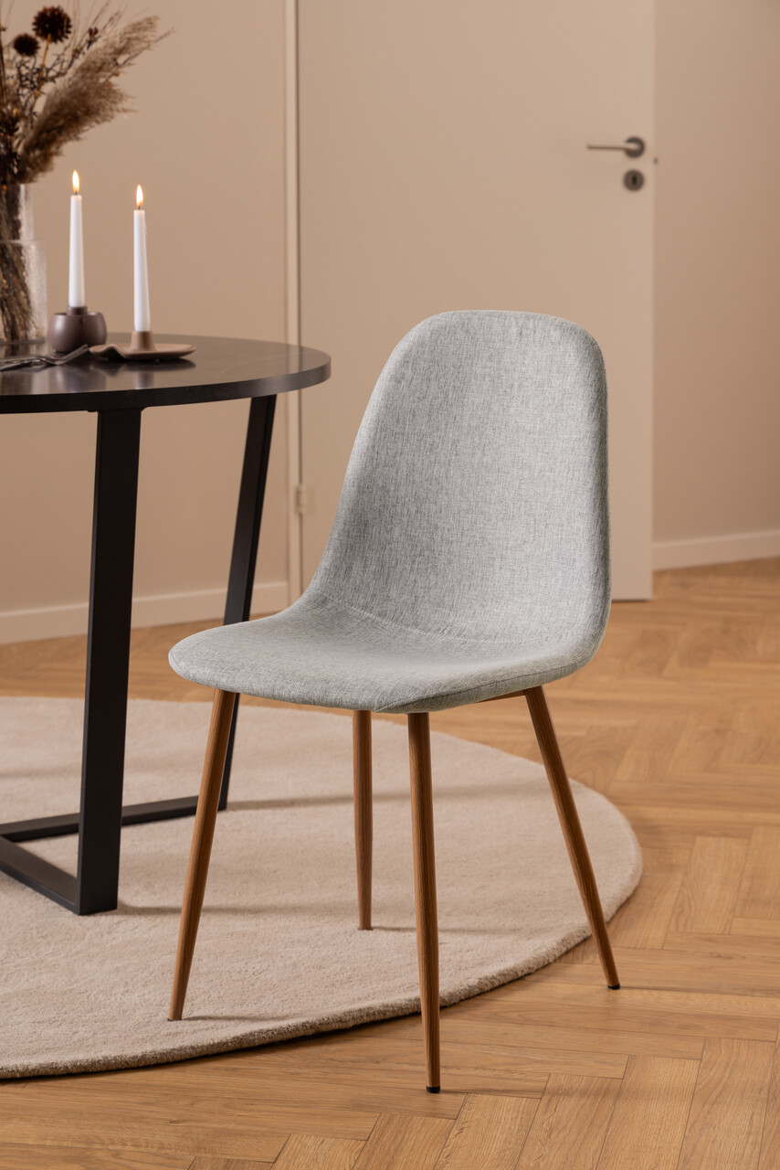 Scaun Celia, Actona, 44x54x86 cm, poliester/otel, gri deschis/natural - view 6