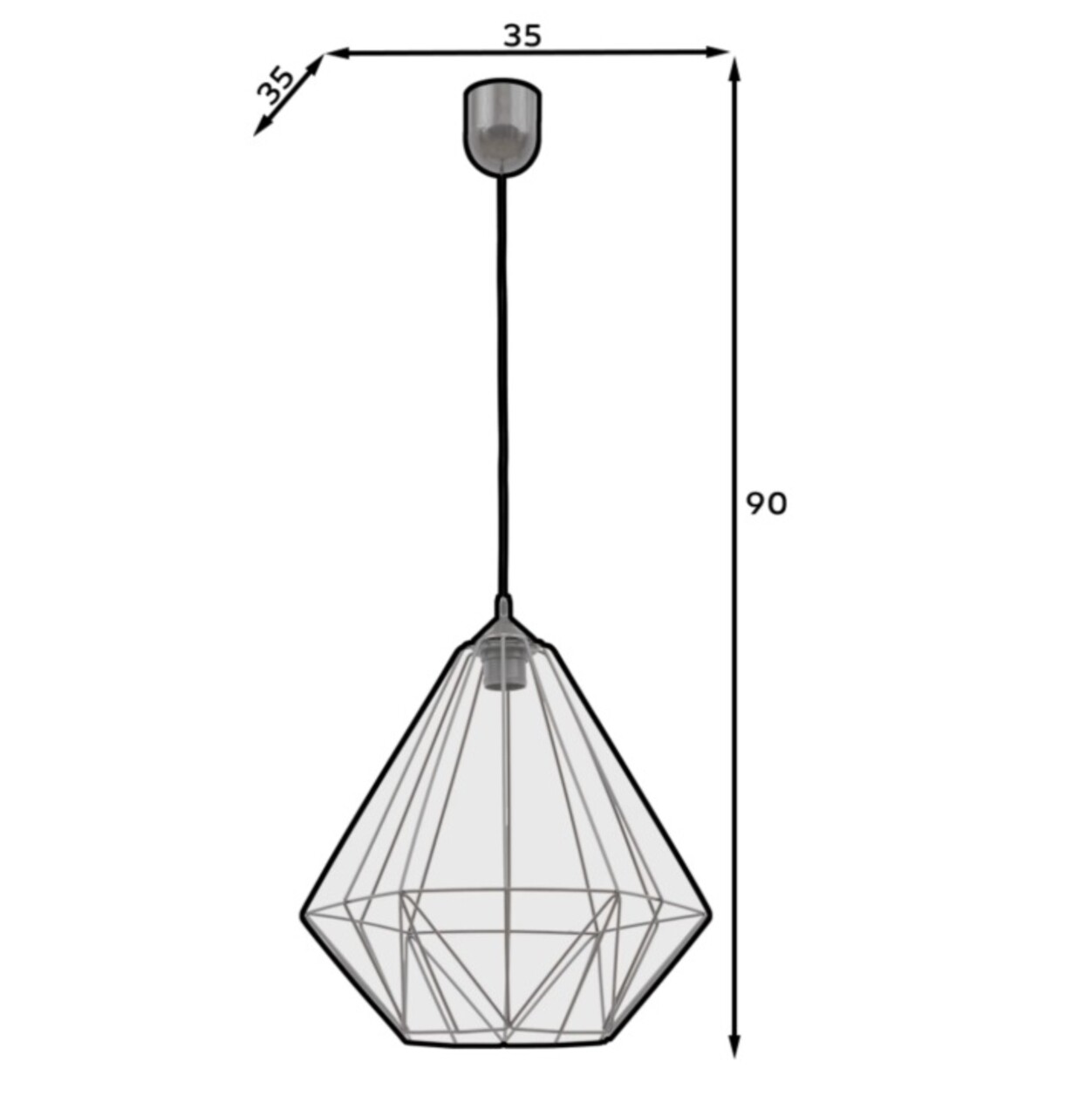 Lustra ELTAP, Benigne, 35x90 cm, 1xE27, 15W, otel, negru