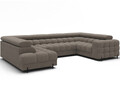 Coltar extensibil stanga 3 locuri ELTAP, LT-20ROY, Fectory, 346x205x93 cm, lemn/poliester, maro