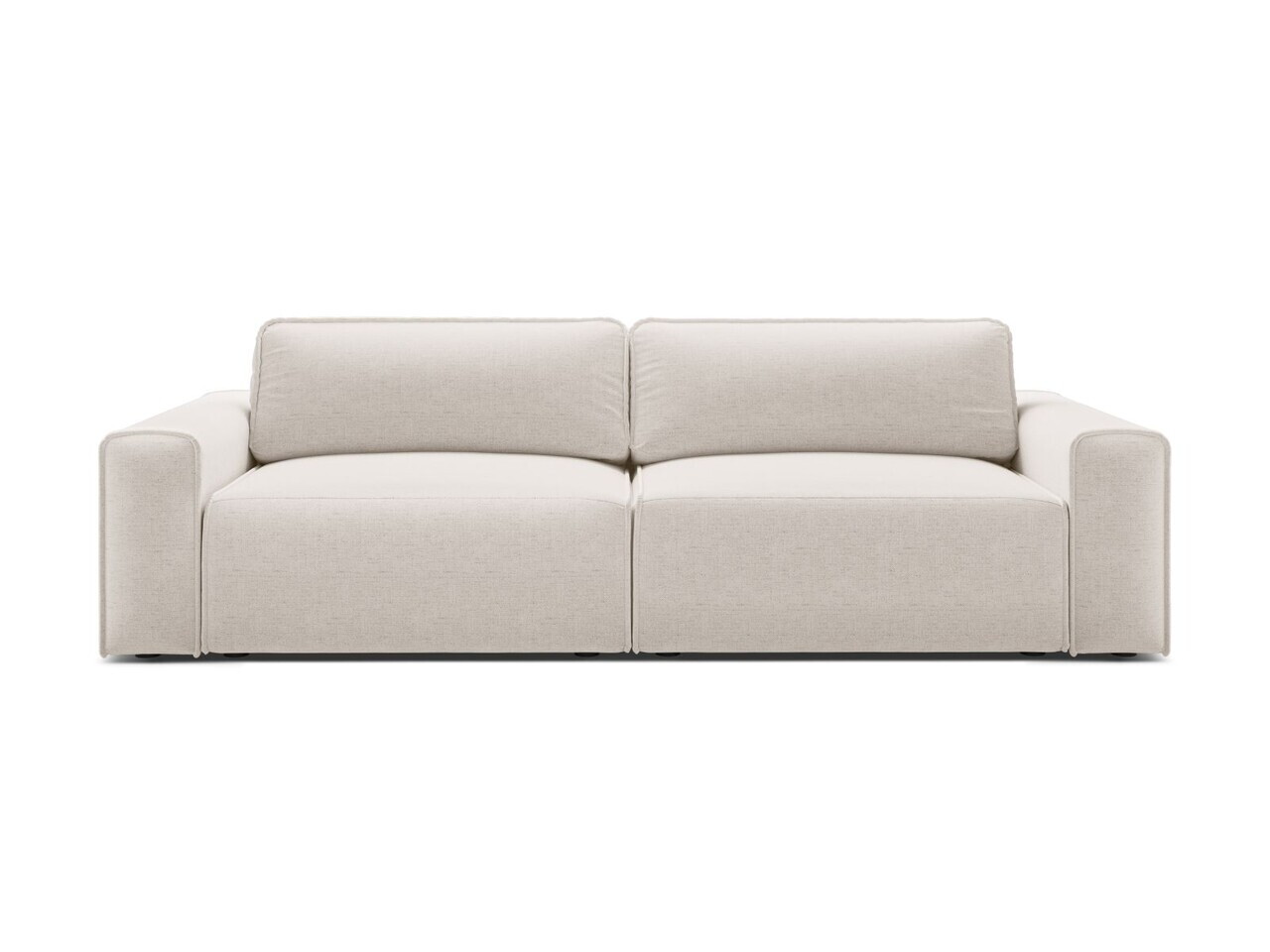 Canapea extensibila 3 locuri, Victor, Micadoni Home, 246x100x83 cm, tesatura structurata, bej deschis