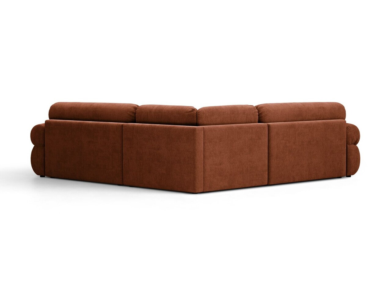 Coltar simetric 5 locuri, Ophelia, Micadoni Home, 259x259x84 cm, tesatura structurata, caramiziu — imaginea 3