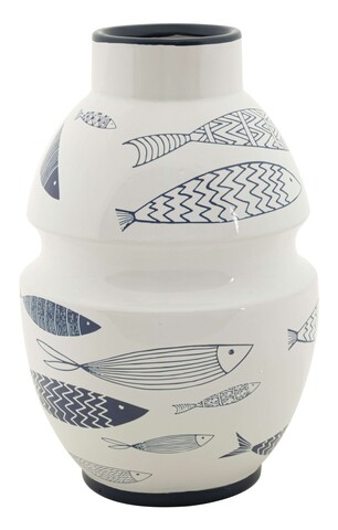 Vaza decorativa Fish, Mauro Ferretti, 21x31 cm, ceramica, multicolor