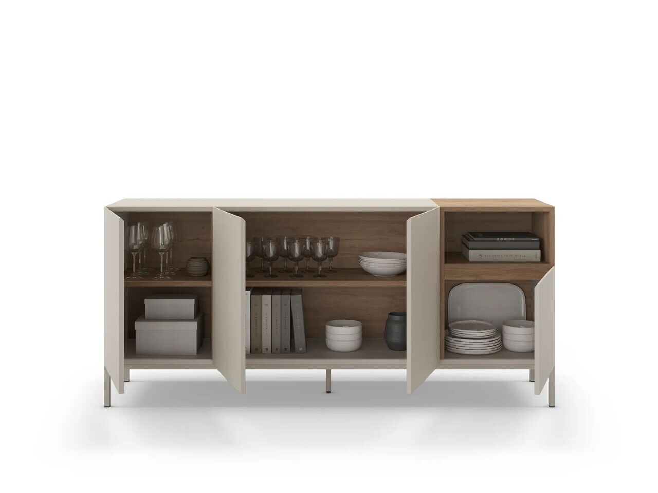 Consola, Hanah Home, Cailin 180, 180x80x41.8 cm, PAL, Santstone / Stejar Sepet — imaginea 3