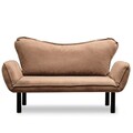 Canapea extensibilă cu 2 locuri, Futon, 859FTN2867, Metal, Maro deschis