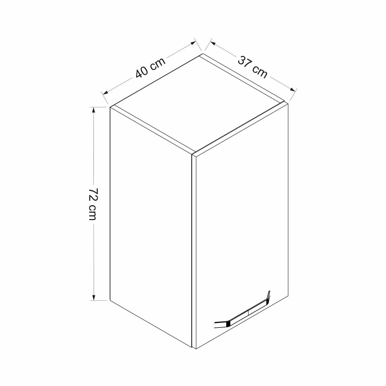 Dulap pentru bucatarie, Hanah Home, Minar, 40x72x37 cm, Alb — imaginea 7