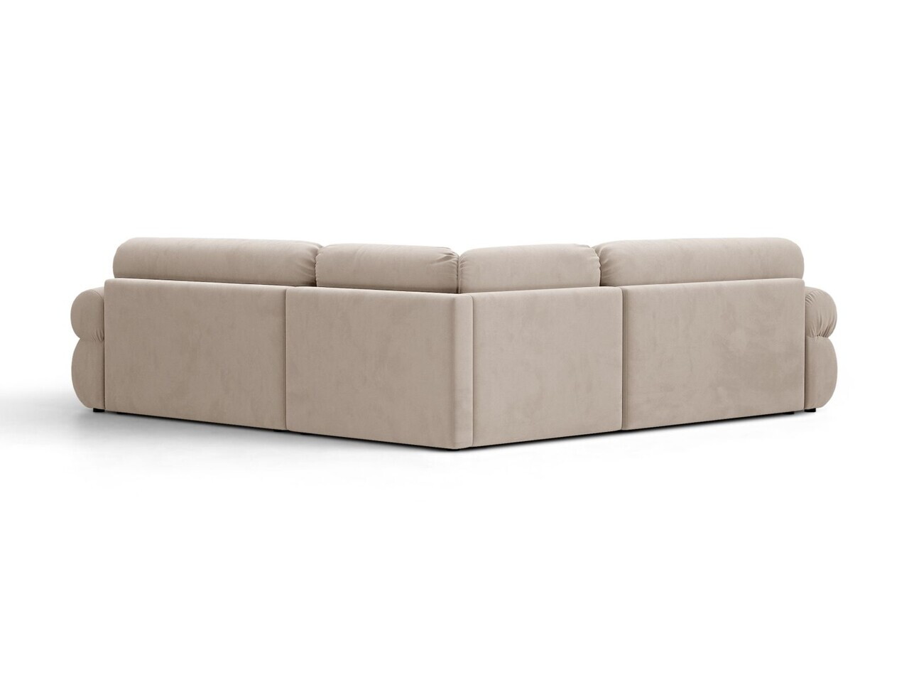 Coltar simetric 5 locuri, Ophelia, Micadoni Home, 259x259x84 cm, catifea, bej — imaginea 3
