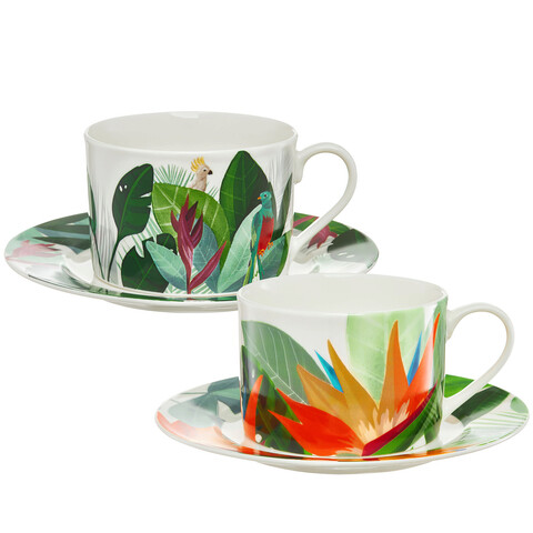 Set de cafea / ceai 4 piese Paradise, Ambition, portelan, 220 ml, portelan, multicolor