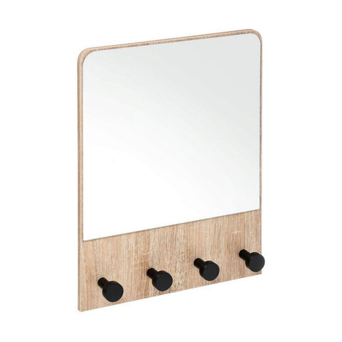 Oglinda cu agatatori Mural, 5five, 37 x 6 x 50 cm, MDF/sticla, natural 5five