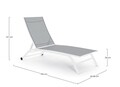 Sezlong cu roti Raul, Bizzotto, 68 x 195 x 101 cm, pliabil, aluminiu/textilena 2x1, alb