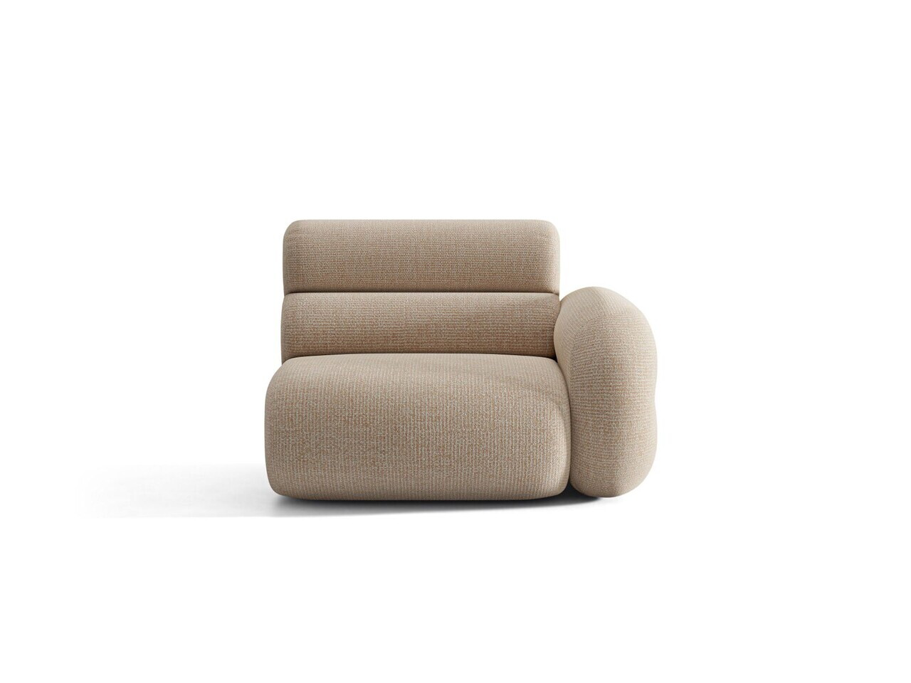 Modul canapea dreapta 1 loc, Neo, Micadoni Home, 110x100x83 cm, tesatura Chenille Silencio, bej sand