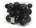 Cutie cu 26 globuri asortate Plain mix, Decoris, plastic, negru