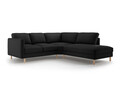 Coltar dreapta 4 locuri, Eden, Micadoni, 267x234x90 cm, catifea, negru