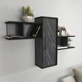 Raft de perete, Retricy, Olida, 118.6x35x51.8 cm, PAL, Negru