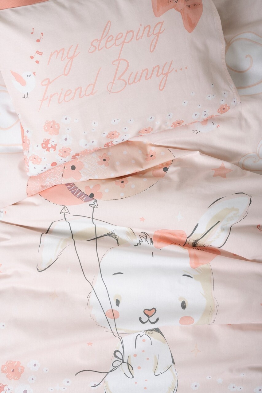Lenjerie de pat pentru copii, Rapeti - Salmon, Cotton Box, Bumbac Ranforce