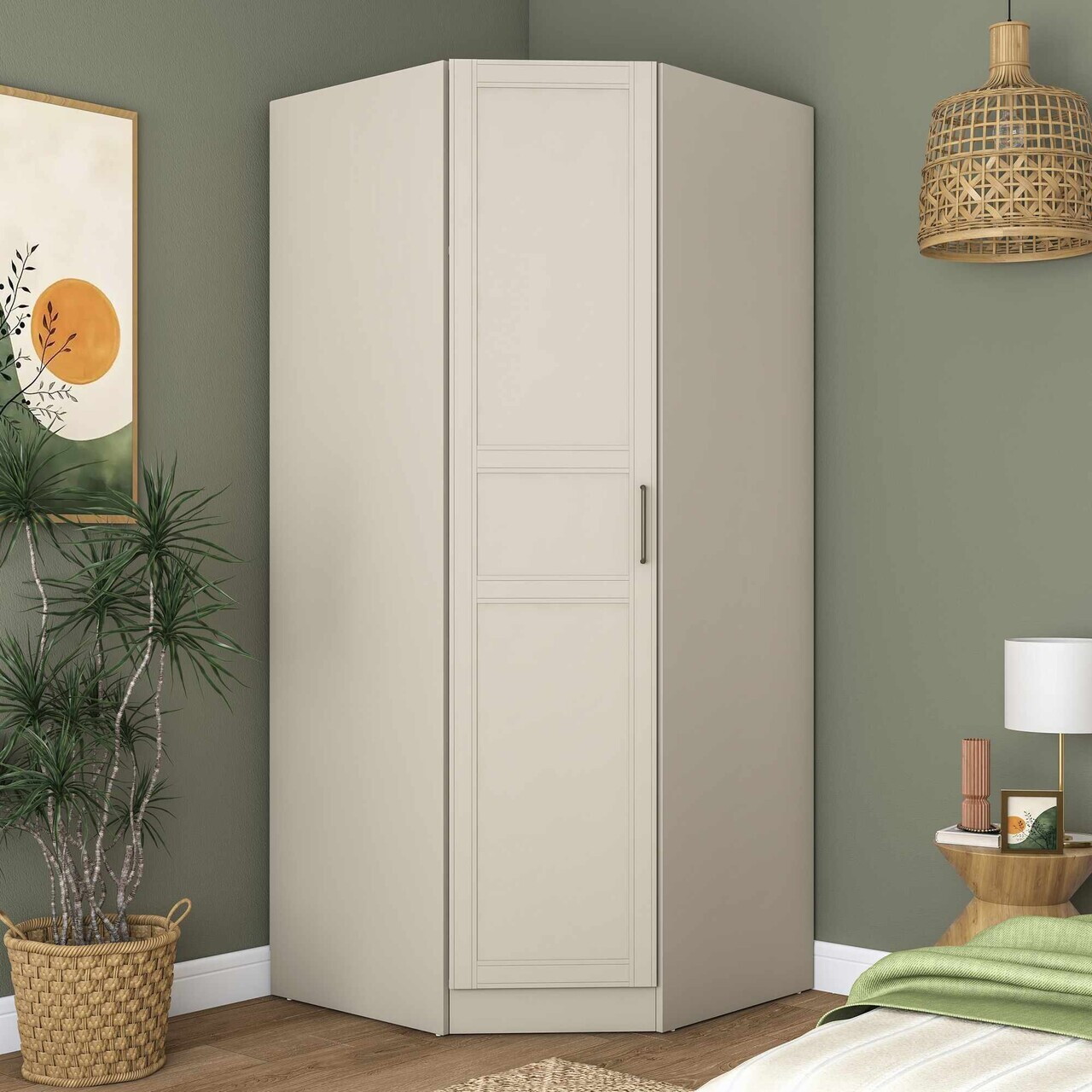 Dulap pentru haine, Hanah Home, BA252, 91x210x57.5 cm, Gresie — imaginea 3