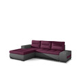 Coltar extensibil stanga 4 locuri ELTAP, Ov05, Ottavio, 275x180x85 cm, lemn/poliester, violet inchis/gri inchis