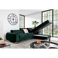 Coltar extensibil dreapta 3 locuri ELTAP, RT-35LO, Grayson, 278x205x92 cm, lemn/poliester, verde inchis
