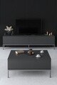 Comoda TV, Bexley, Lord, 180x47x30 cm, PAL, Antracit / Argintiu