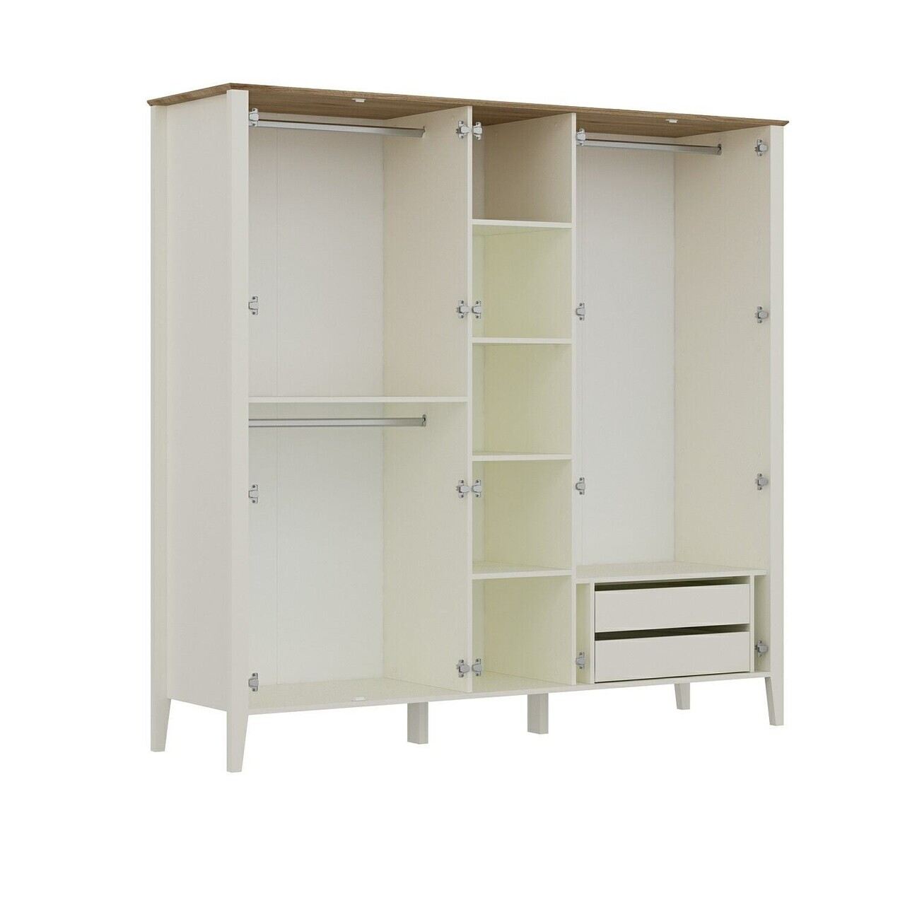 Dulap pentru haine, Hanah Home, Marlo, 228x220x61 cm, Coș adânc — imaginea 7