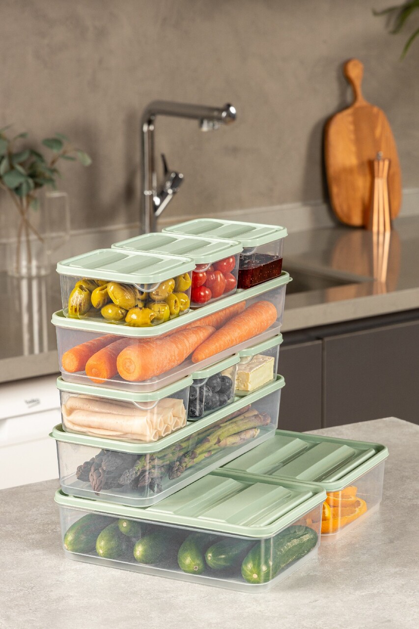 Set recipiente depozitare, Hermia, 964FRM5723, Dimensiune: 23 x 15 x 7 cm / 1750 ml (2 bucăți), Verde menta - view 4