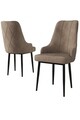 Set scaune 4 piese, Charlotte, Trex, Cappuccino / Negru