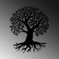 Decoratiune de perete, Monumental Tree 2, Metal, Dimensiune: 70 x 83 cm, Negru