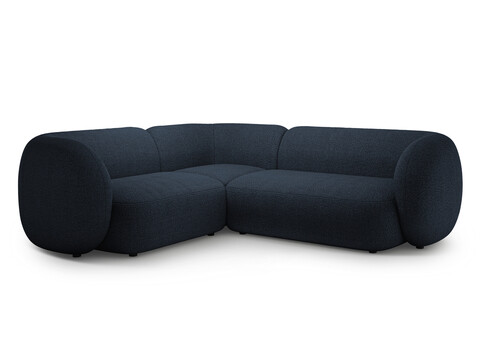 Coltar stanga 4 locuri, Kate, Micadoni, 252x220x76 cm, tesatura boucle, albastru inchis