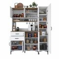 Dulap multifunctional, Hanah Home, JE263, 160x204.2x45 cm, Alb/Maro